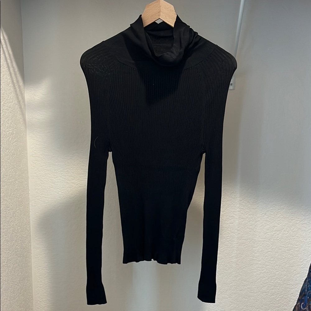 Skull Cashmere Black Turtleneck Sweater